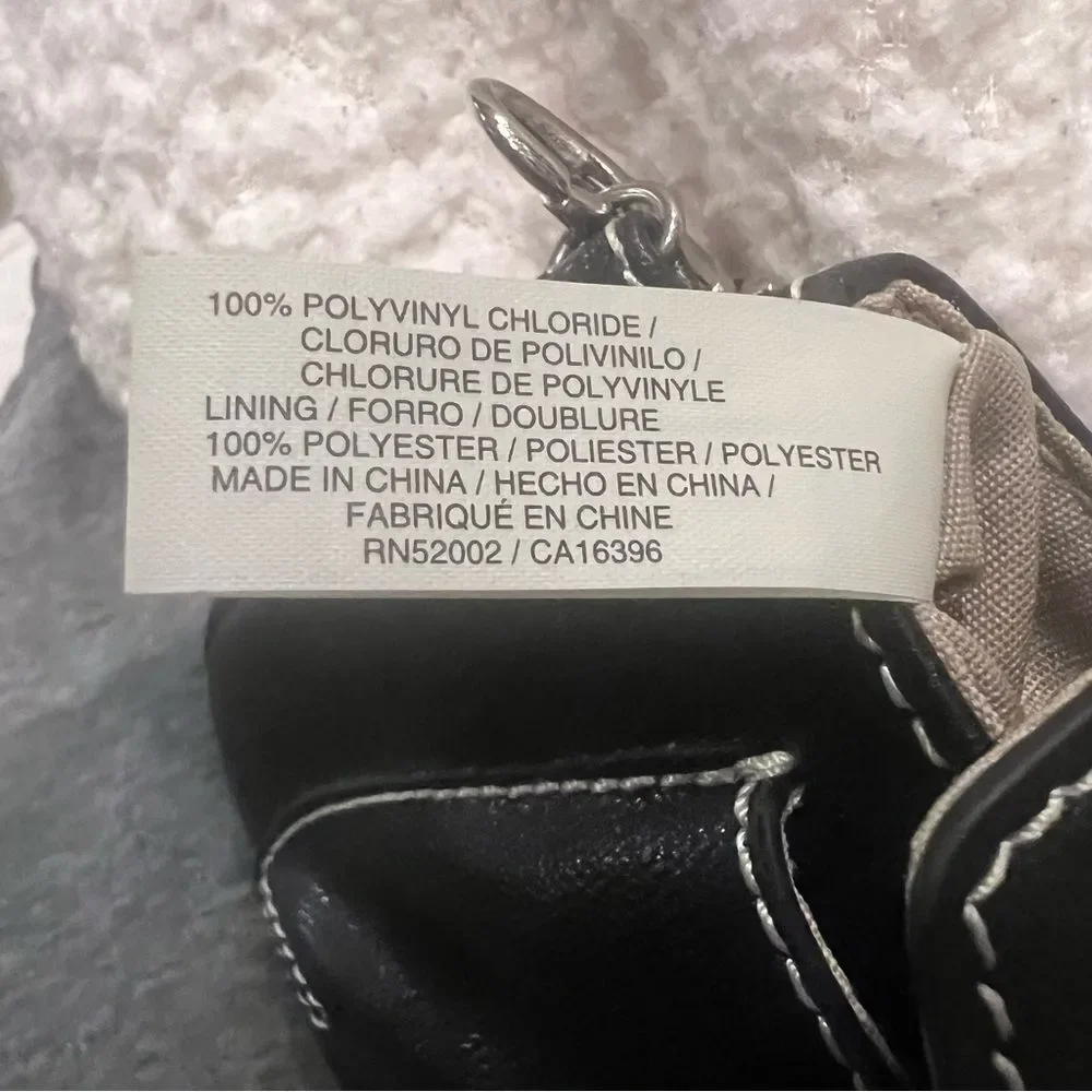 Liz Claiborne Black Vegan Leather Wristlet Clutch Wallet Purse